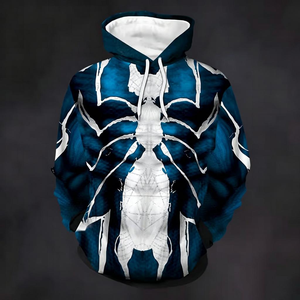 Unisex Casual Loose Fit Long Sleeve Graphic Print Pocket Hoodie for Men and Women