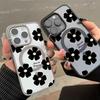 For Samsung S26 S25 Ultra Black Floral Pattern Phone Case for Galaxy S25 FE S26 S24 S23 Plus Magnetic Wireless Charging Cover
