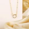 Modetrend Eleganter Schmuck Einfacher Kristallkreis-Anhänger Halskette Goldfarbe Einzigartige Damen Halskette Party Geschenk