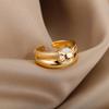 Heart Rings for Women Grils Gold Plated Adjustable Stainless Steel Ring 2026 Trend Luxury Wedding Couple Jewelry anillos mujer
