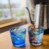 Kubakasaya Ryukyu Glass Rocks Okinawa Churaumi Rocks Purple X Cold Tea Cup Glass, Souvenir, Glass, Blue, Glass,