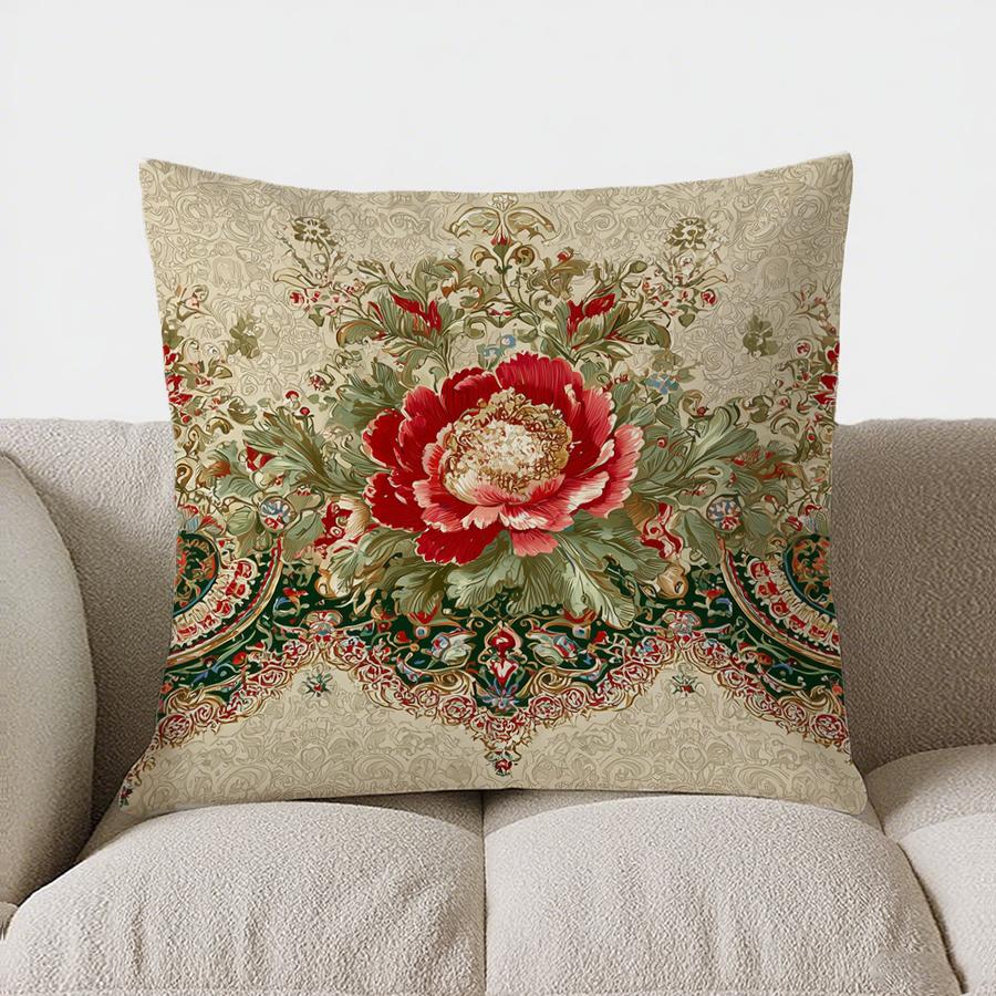 

Домашний Декор Рождественский Падуб И Сосна Наволочка с Узором Подушка Подходящая для Дивана Спальни Автомобиля 16x16Inch