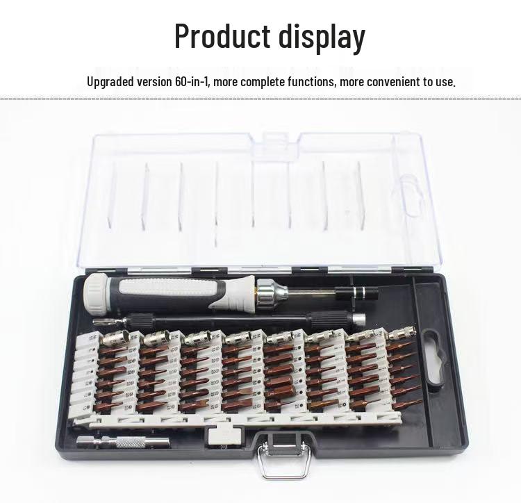60-in-1 Multi-Functional S2 Screwdriver Set for Home & Computer Repair