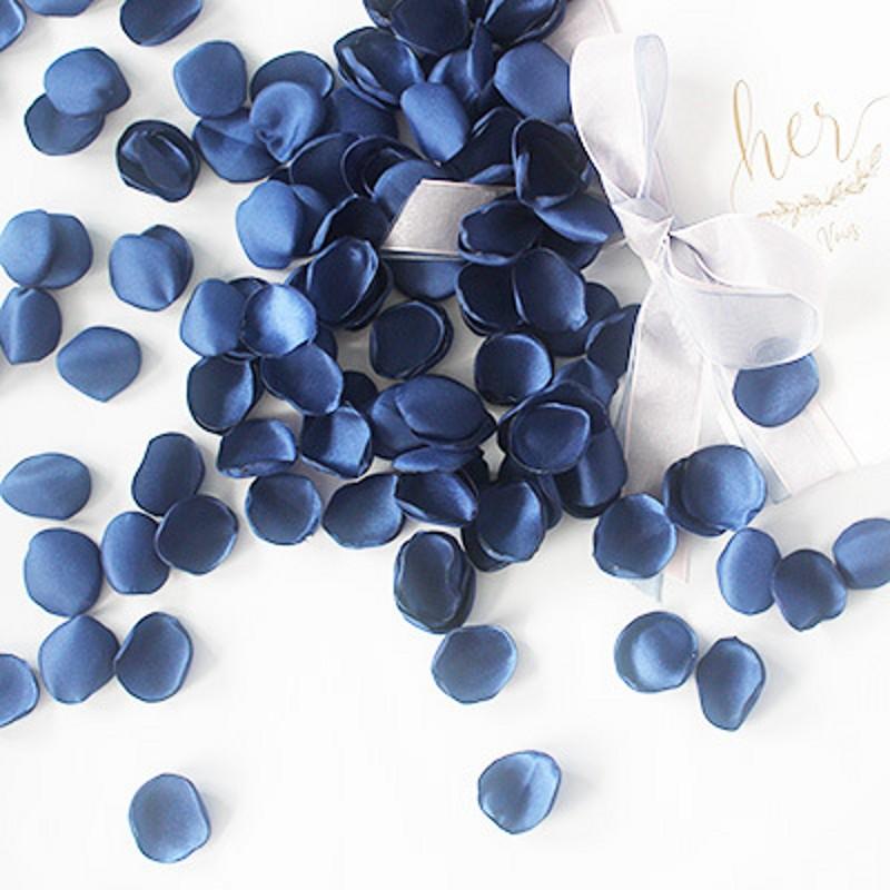 200 шт./пакет Искусственные лепестки роз Искусственные шелковые цветы Шелковые лепестки для Дня святого Валентина Свадебное украшение цветами темно-синий