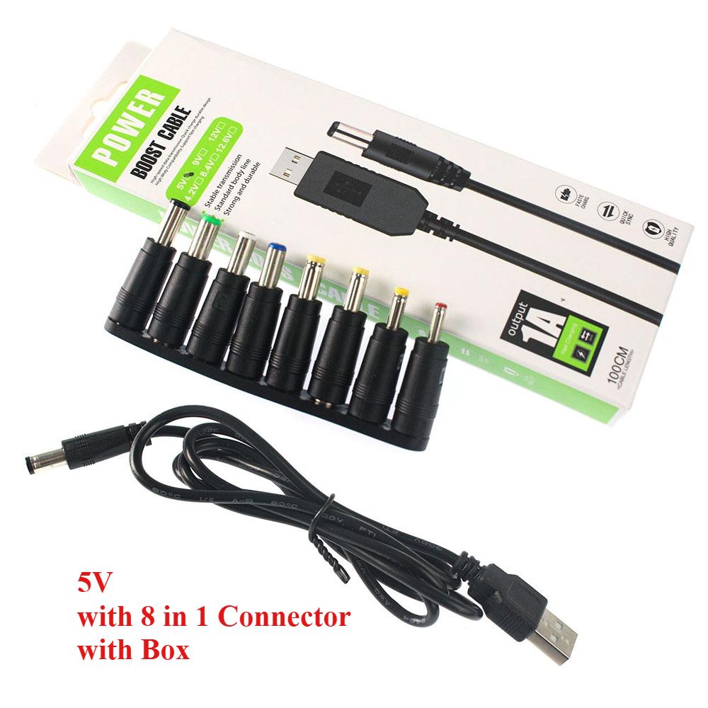 USB Power Boost Line Module DC To DC 5V 9V 12V Step-up USB Boost Cable Adapter Cable Converter 5.5mm*2.1/2.5mm Plug Box Packed