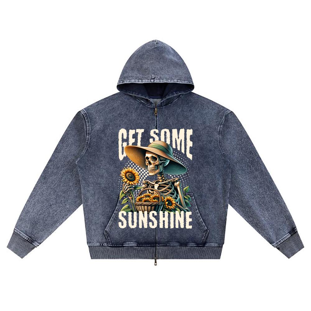 

DTG print Knitted Denim Zip-Up Hoodie Streatwear Brother Print Zipper Hoodies XL темно-синий