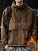 American Trendy Men's Waterproof Mountaineering Jacket 2024 - Autumn New Style Warm Outdoor Commuting Workwear