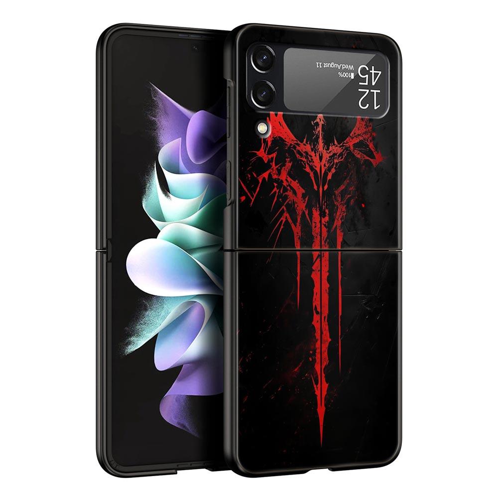 Das Schwert Kreatives Muster Harte PC-Handyhülle Für Samsung Galaxy Z Flip 7 6 5 4 Schwarze Hülle Für Galaxy Z Flip 3 Faltbare Schale