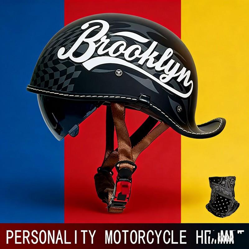 

Motorcycles All Seasons Universal Retro Turn-up Helmets Men Women American Cruising Riding Safety XL