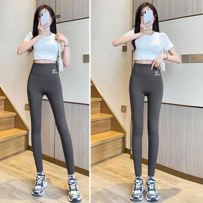 High Waist Yoga Pants Women Printed Waistband Elastic Tight Fit Leggings Sports Style Shark Yoga