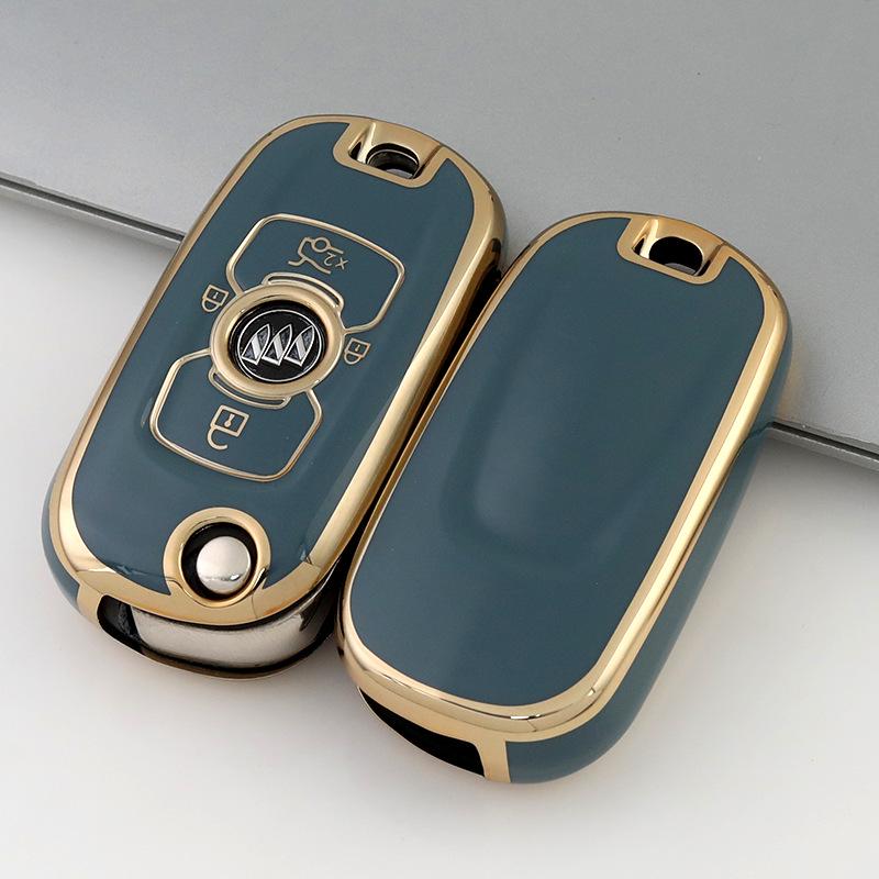 Goldrand Klappschlüsselhülle für Buick Verano, GL6, Encore GX, Excelle