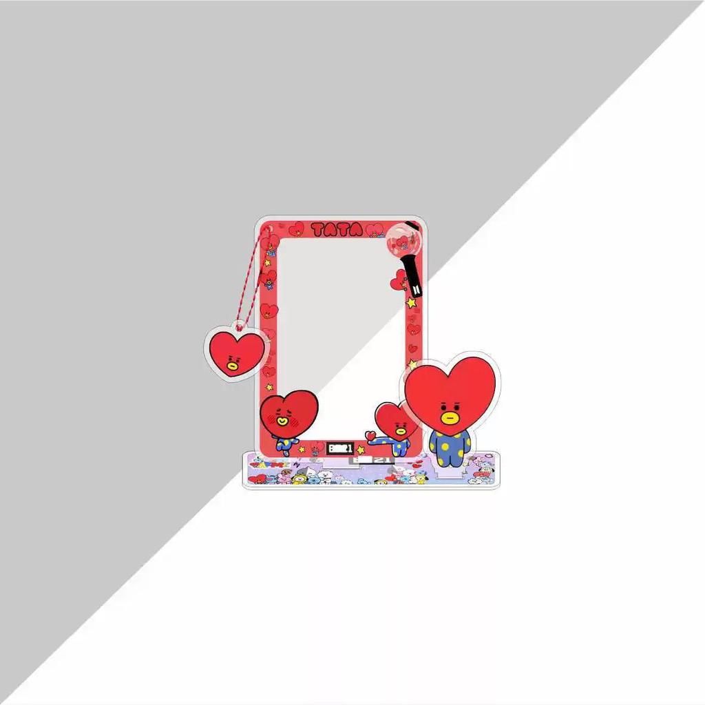 Bt21 Cartoon Card Insertion Frame, Small Card Storage Pendant, Standing Desktop Decoration, Star Periphery