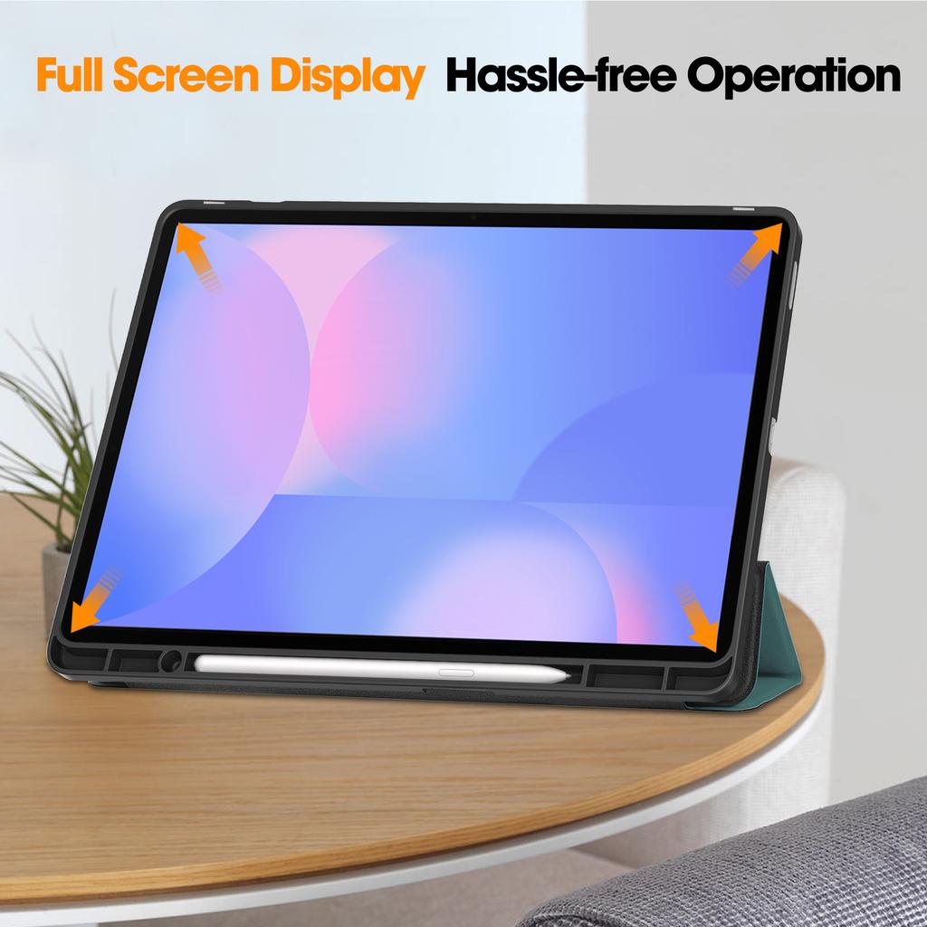 Για Samsung Galaxy Tab S10 FE+ Θήκη Στήριξης Δερμάτινη Θήκη Tablet Απορρόφησης Κραδασμών με Υποδοχή Στυλού