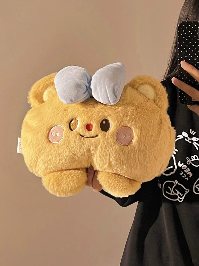 Cute Bear-Shaped Plush Hot Water Bottle, Rechargeable Explosion-Proof Hand Warmer for Girls, Warm Water Bag for Warming Hands and Feet