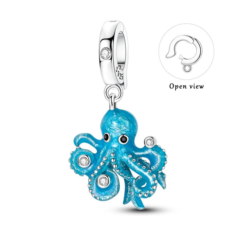 Charms Silver 925 Animal Pendant Beaded Cat Dog Leopard Pony Charms Fit Bracelet Bangle Necklace DIY Women Jewelry Making Gifts