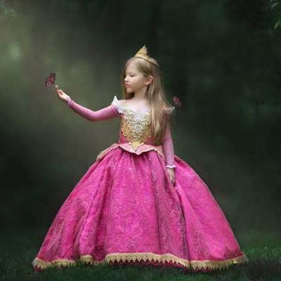 Vestido de encaje de línea A de princesa Aurora para niñas otoño/invierno 2024