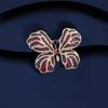 Autumn New Exquisite Embedding Cubic Zirconia Butterfly Brooch Flower Green Dress With Cardigan Colorful Butterfly Brooch