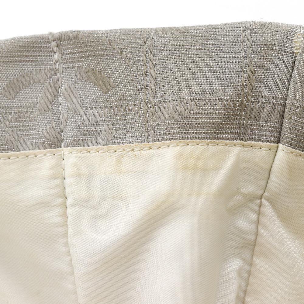 CHANEL Tote MM Tote Bag A15991 New travel line Silver Nylon canvas Women Used