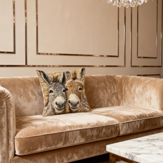 Laughing Donkeys Throw Pillow Cute Donkey Square Cushion with Removable Cover Farmhouse Decorative Cushion for Home Couch Sofa Bed Patio Car Decor