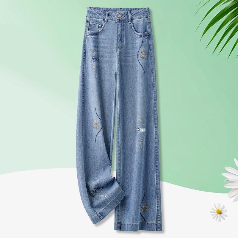 

Women s High-Waisted Slimming Straight-Leg Jeans - Trendy 2025 Spring/Autumn Fashion 29 (115-125 lbs) синий