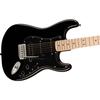 Squier Sonic Stratocaster HSS, Maple Fingerboard, Black Pickguard, Black with Soft Case