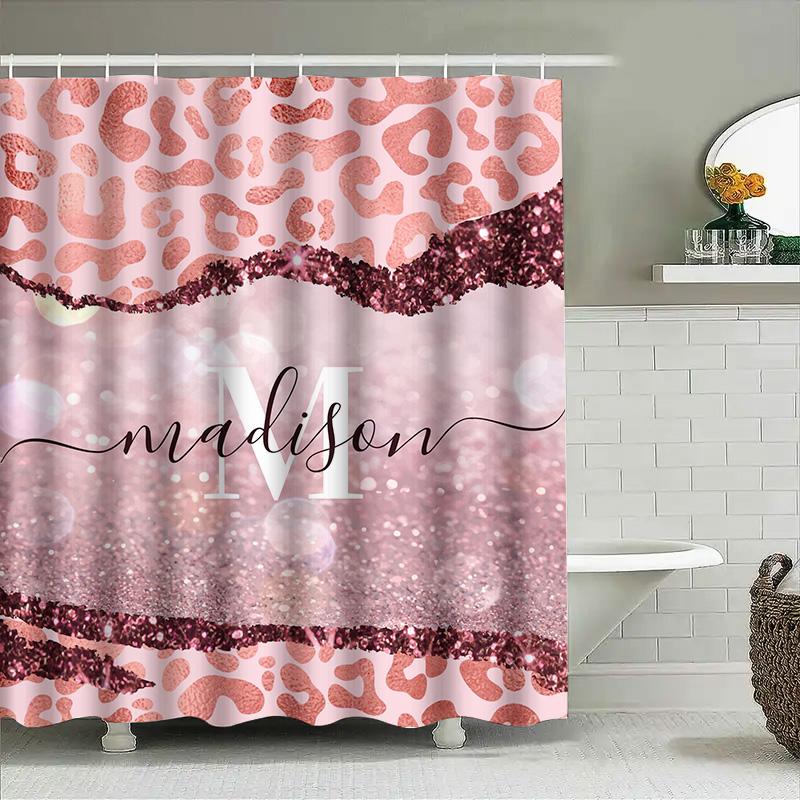 Charmant Blauer Blumenprint Duschvorhang Wasserdicht Badezimmer Dekoration Mit Haken Set Für Heimdekoration