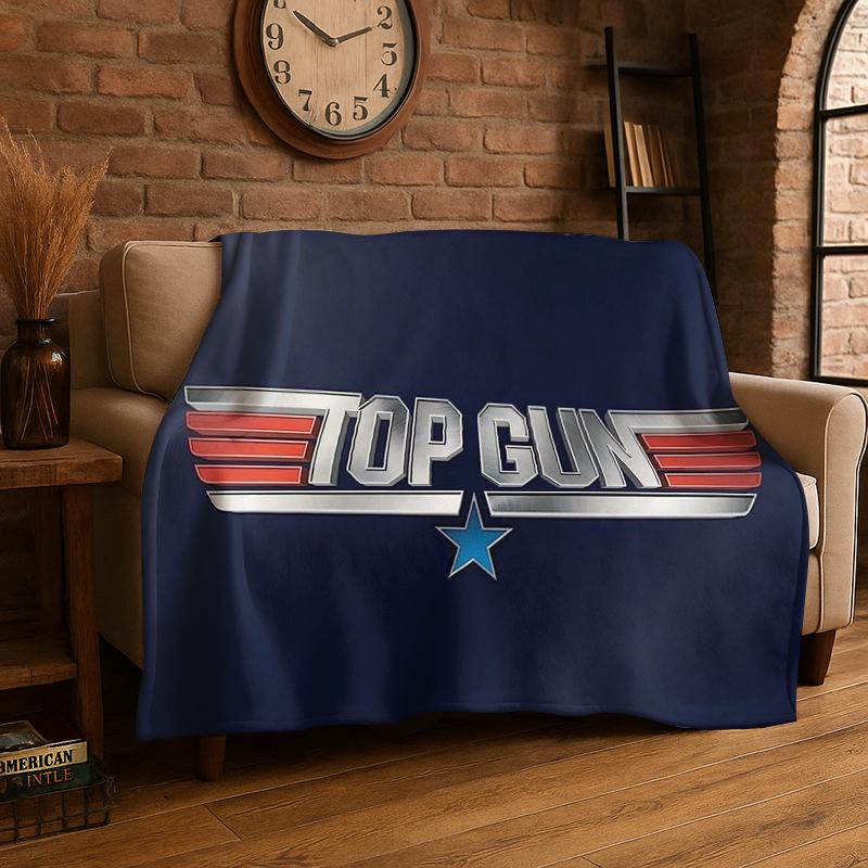Classic Movie Top Gun Sign Tom Cruise Flannel Blanket Soft Warm Throw Blanket for Bedroom Living Room Bed Travel Picnic Gift