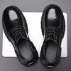 Autumn New Hand-scratched Men's Shoes First Layer Cowhide Big Head Martin Shoes Platform Business Casual Leather Shoes Men's High-end