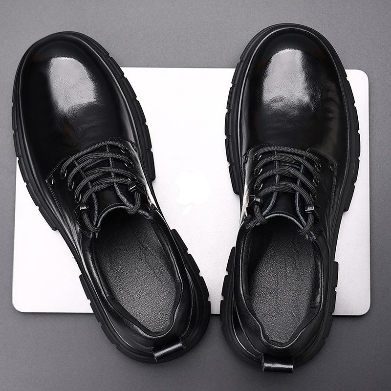 Autumn New Hand-scratched Men's Shoes First Layer Cowhide Big Head Martin Shoes Platform Business Casual Leather Shoes Men's High-end