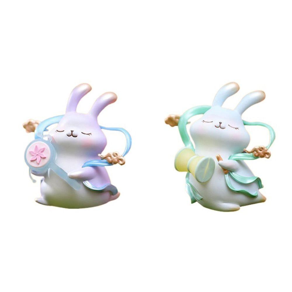 Cartoon Bunny Series Model Toy Colorful Ancient Costume Girl Doll Desktop Ornament