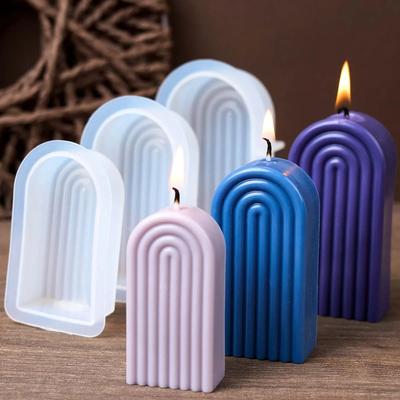 1PC Rainbow Arch Candle Silicone Mold DIY Handmade Geometry Scented Candles Soap Plaster Resin Craft Casting Molds Home Dec Supplies