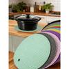 Silicone Heat Resistant Placemats - Round Non-Slip Pot Holder Mats For Kitchen Countertops & Dining Tables, Multi-Purpose Hot Pad Trivets
