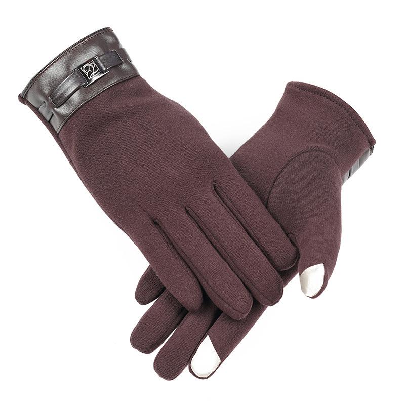 Warm Gloves for Women Rabbit Fleece Cute Bow Thickened Plush Windproof Riding Touch Screen Autumn and Winter Gloves