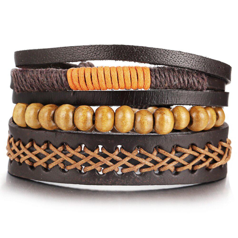 Jewelry Adviser Beads 6mm Onyx Beads Leather Cord Multi Wrap Bracelet Jewelry Adviser Beads 6mm Onyx Beads Leather Cord Multi Wrap Bracelet