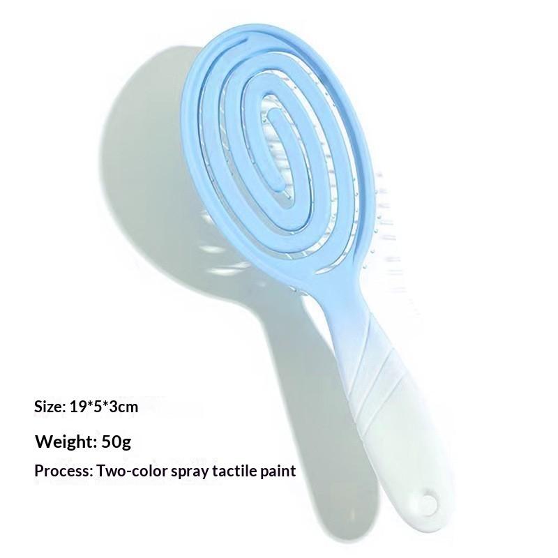 Eco Friendly Spiral Detangling Hair Brush Soft Massage Bristles Non Slip Handle For Curly Hair Styling Daily Use