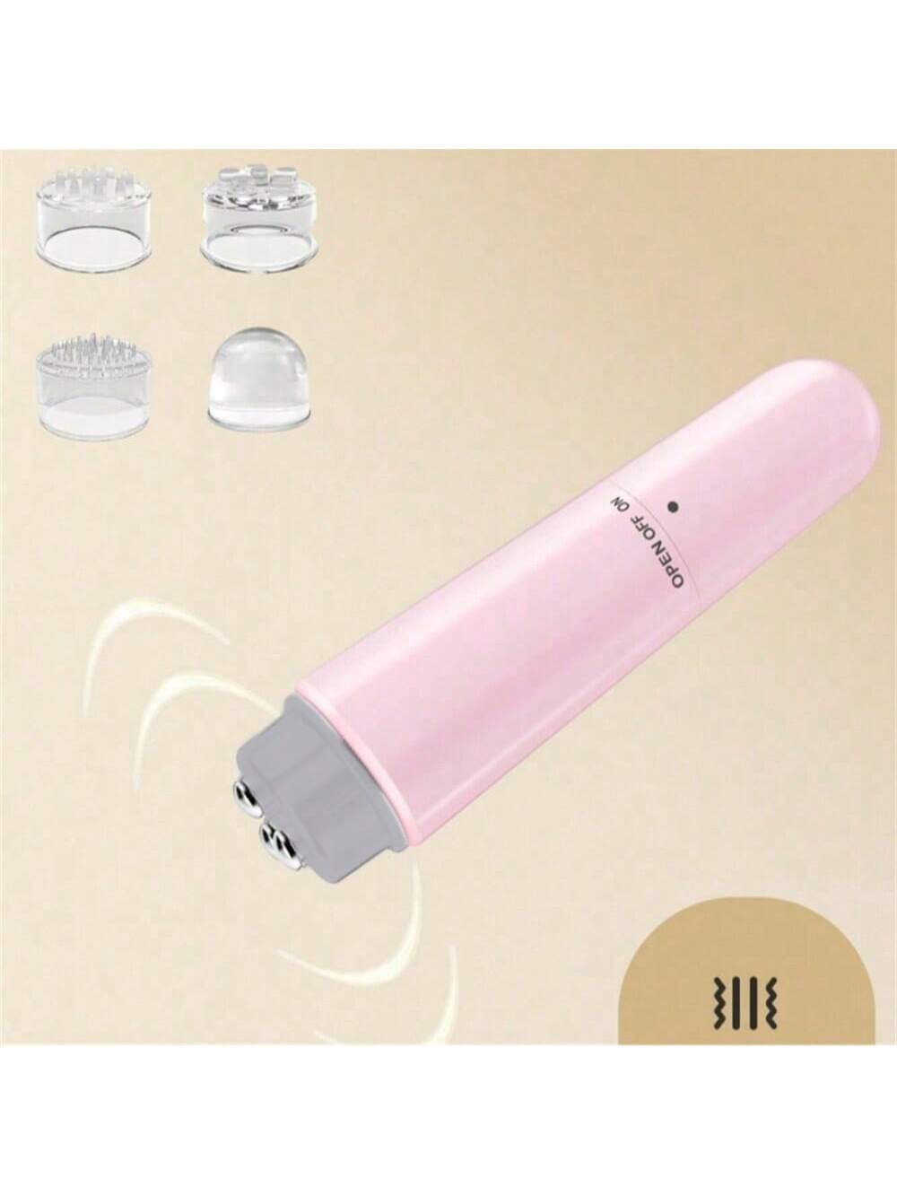 

Mini Electric Eye Massager Vibrating Beauty Device, 4-In-1 Portable Facial Muscle Massager - Great Gift For Women, Ideal For Tra рожевий