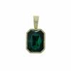 Collana Pendente Hip Hop da Uomo con Pietra Preziosa Colorata Quadrata e Catena Cubana Interamente Diamantata - Gioielli Unisex