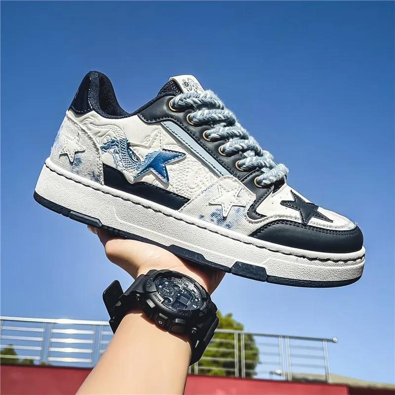 Buty męskie do skateboardingu, mokasyny antypoślizgowe, casualowe sneakersy, buty sportowe i rekreacyjne dla mężczyzn, buty sportowe na platformie, odporne na zużycie