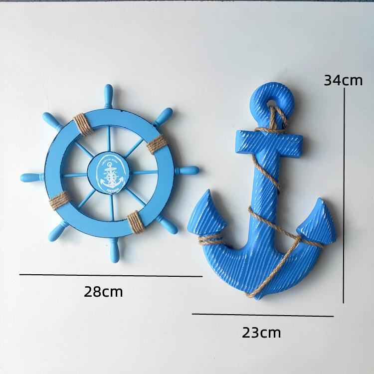 Leme de Navio Criativo Âncora Decoração de Casa Artesanato Combinação Temática Oceano Mediterrâneo Montado na Parede Artesanato de Madeira Leme de Barco