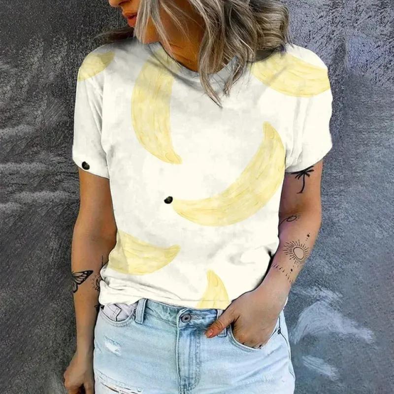 Women's Short Sleeve Crew T-Shirt Fashion Geometric Lines Print T-Shirt Summer Casual Elegant Top Women's Clothing T-Shirt