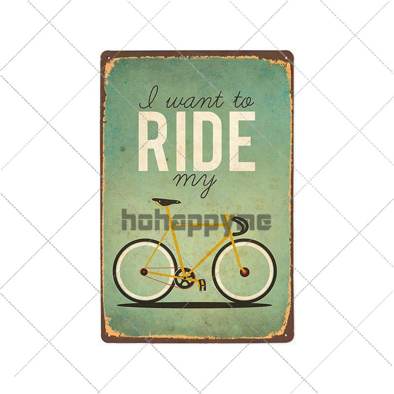 Segni Metallici Bici Vintage Poster Retro Bici da Ciclismo Decorazione Bar Pub Club Shabby Chic Pittura Artistica da Parete Targhetta 20x30cm
