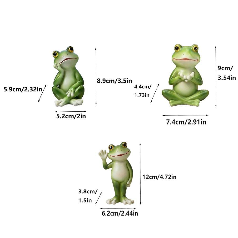 Cute Style Cartoon Frog Figurine Creative Craft Frog Garden Decor  Courtyard Gardening