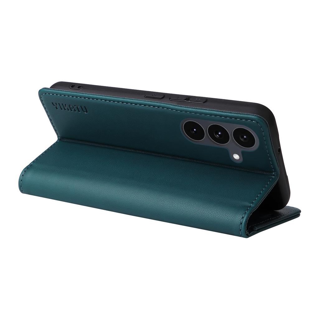 For Samsung Galaxy S25 FE Phone Cases YIKATU Magnetic Closure PU Leather Mobile Cover
