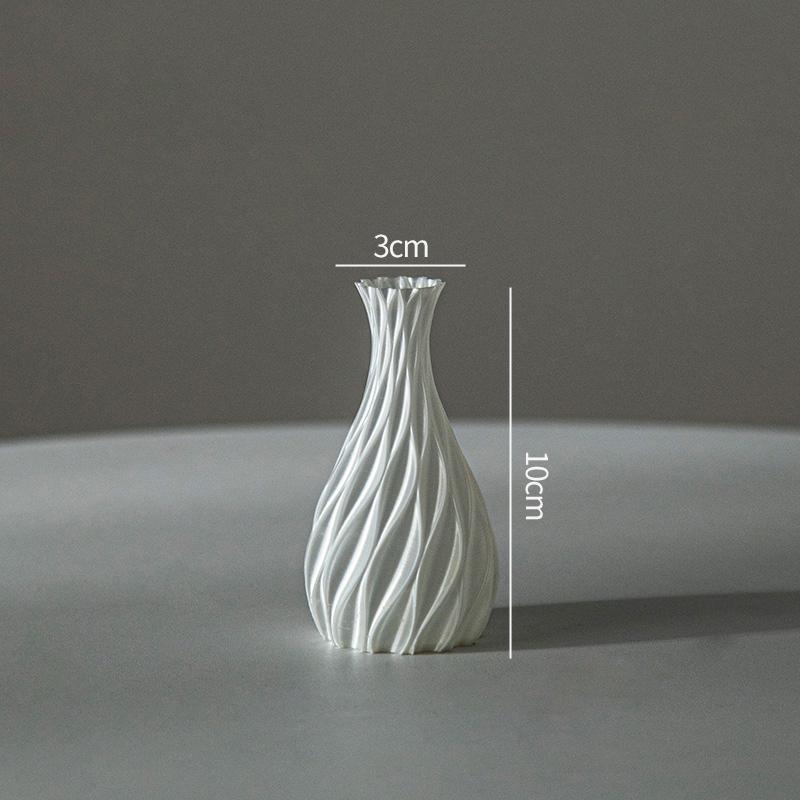 White Imitation Ceramic Vase Modern Simple Plastic Vase INS Flower Arrangement Ornaments Artistic Aesthetic Home Decoration