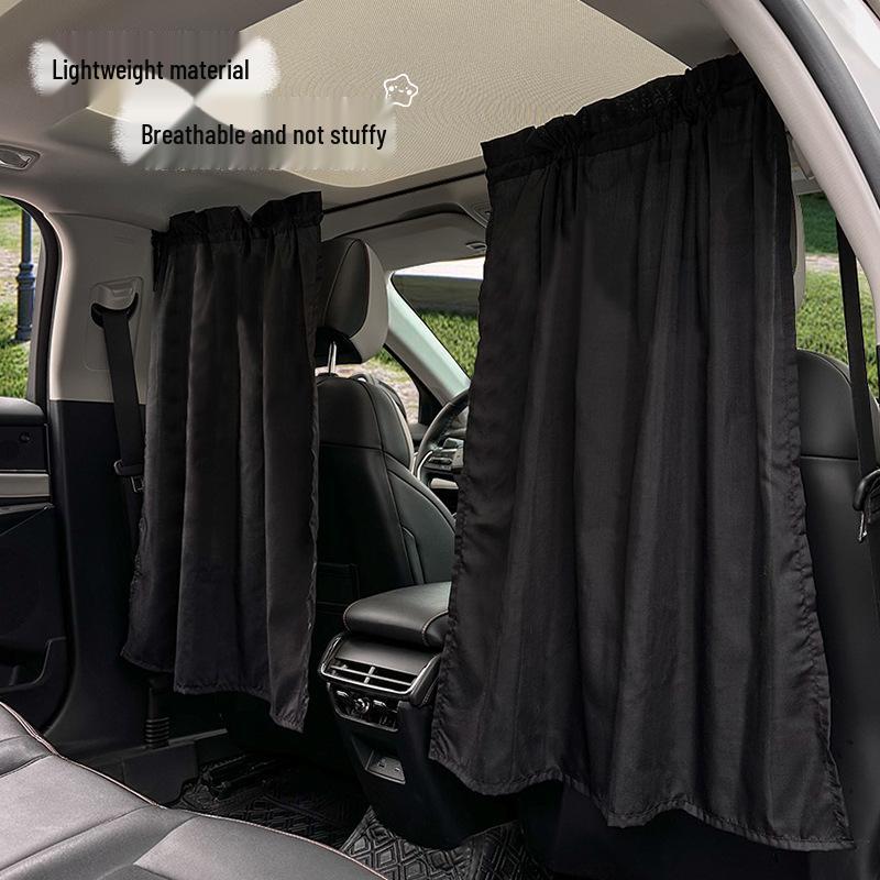 Retractable Front & Rear Car Sunshade Privacy Curtain