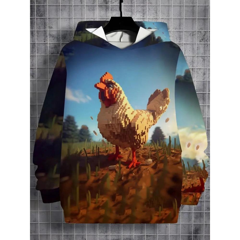 

Смешные животные Курица Принт Унисекс Толстовки Осенняя мода Уличные мужские толстовки Повседневная свободная мужская одежда Топы Толстовки 160