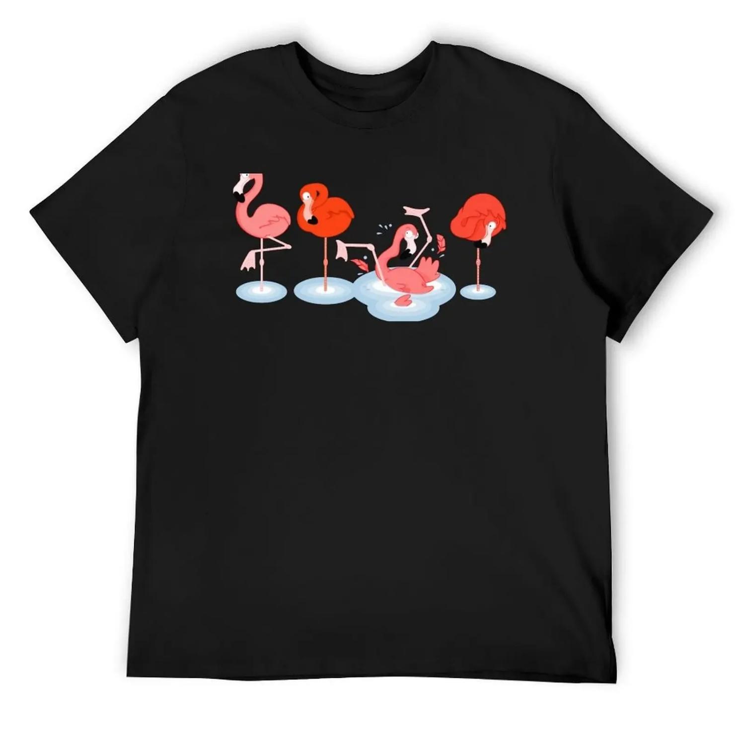 Flamingos T-Shirt customs kawaii clothes Aesthetic clothing anime figures black t shirts for men XXXXXL разноцветный