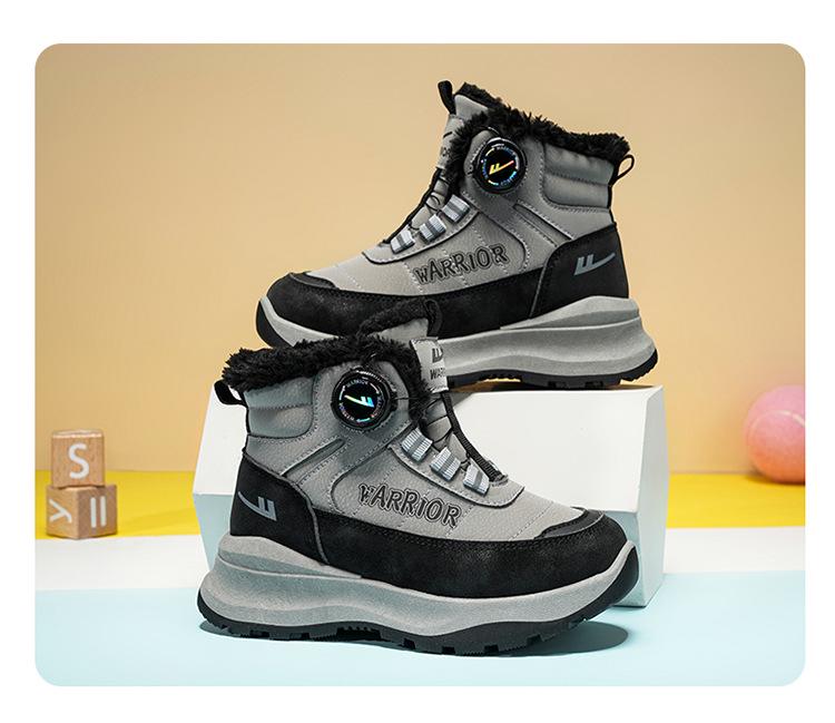 Huili Jungen Wasserdichte Schneestiefel mit Fleecefutter für Jugendliche