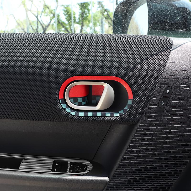 2pcs/4pcs For Mini Cooper F65 F66 F67 2024 2025 Car Inner Door Handle Bowl Trim Decoration Stickers Interior Car Accessories