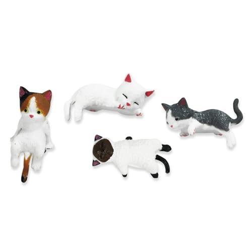 seimeinoki Car Decoration Interior Cute Cat Car Accessories Set of 4 Car Interior Accessories Dashboard Decoration Different Cat Shapes High Temp